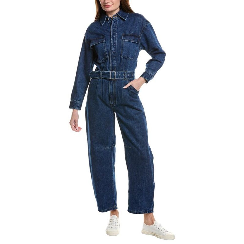 Rolla's Womens Rolla’S Barrel Jumpsuit Deep Blue Jean, Blue
